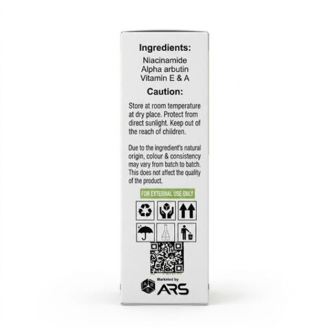 Side of Meo-Sil Anti Melasma Cream packaging showing ingredients including niacinamide and alpha arbutin