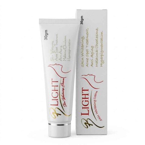 B Light Skin Whitening Cream 30gm tube with packaging box for skin brightening and dark spot treatment