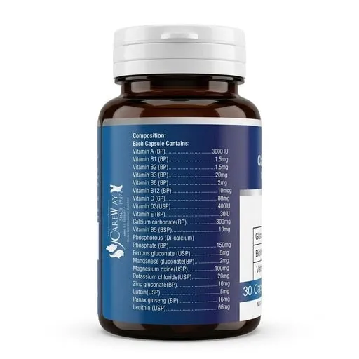 Revitum multivitamin and multimineral formula bottle showing full nutrition facts and ingredient composition label