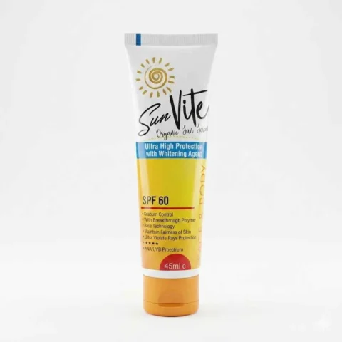 Sun Vite for people who skip sunscreen because it feels heavy, greasy, or sticky. This formula goes on light. It controls oil. It gives your skin SPF 60 protection you can wear every day, on your face and your body. Shop now and add Sun Vite to your daily routine.