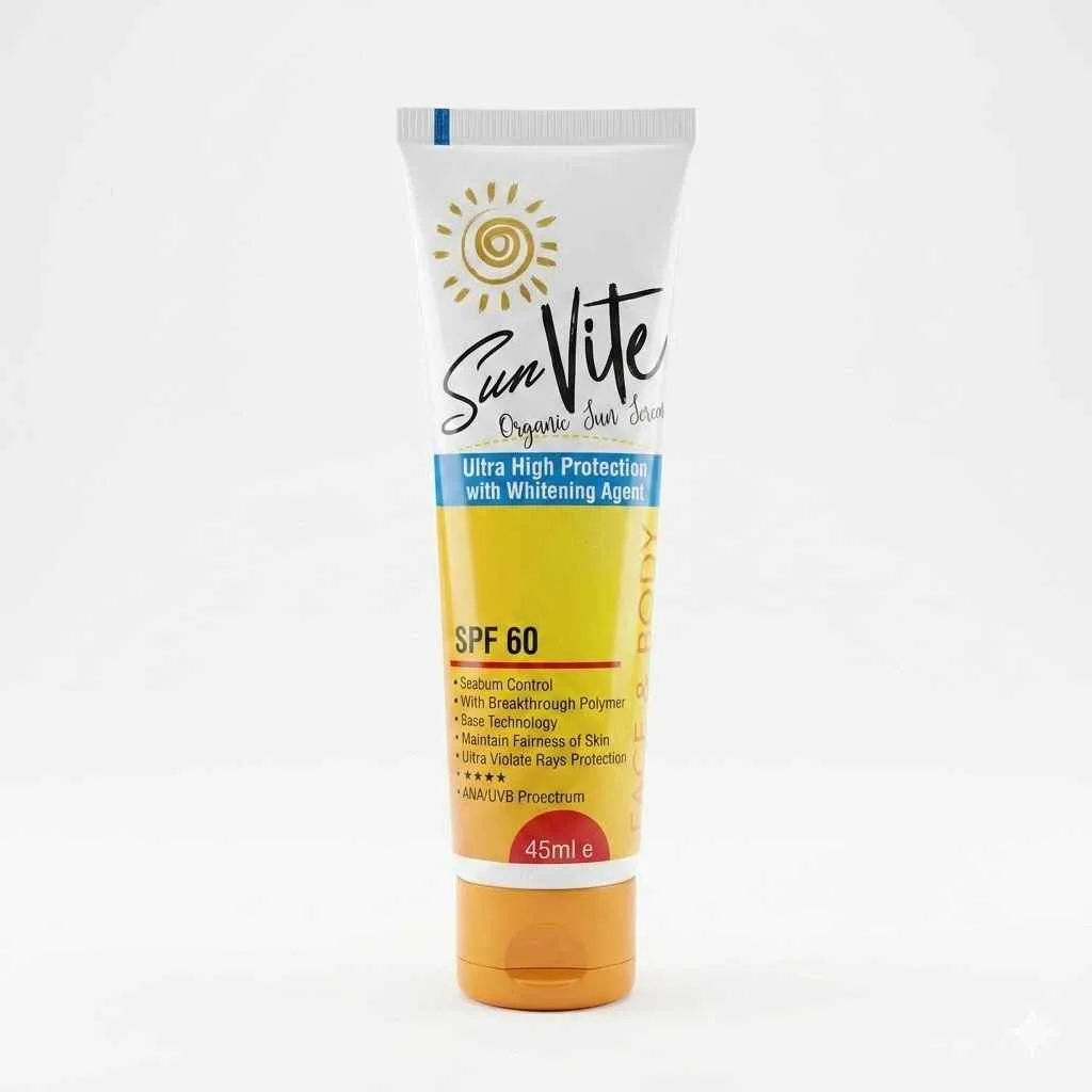 Sun Vite for people who skip sunscreen because it feels heavy, greasy, or sticky. This formula goes on light. It controls oil. It gives your skin SPF 60 protection you can wear every day, on your face and your body. Shop now and add Sun Vite to your daily routine.